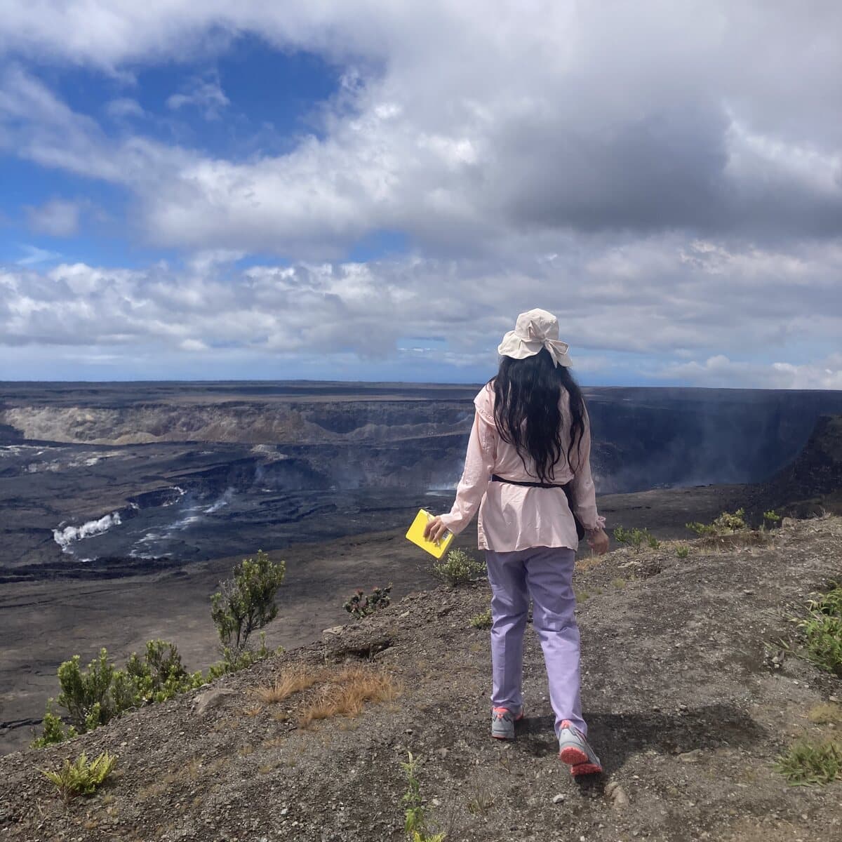 Looking across the summit crater of Kīlauea volcano, Hawaiʻi